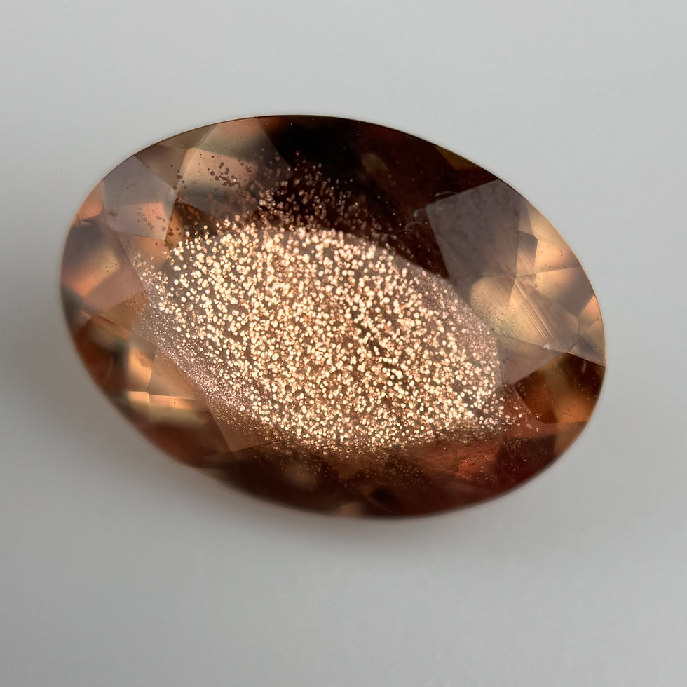 Faceted Sunstone from Oregon, US – Hand Cut and Polished by Reza Piroznia