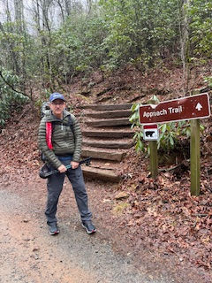 Fun steps! Note the bear warning sign.