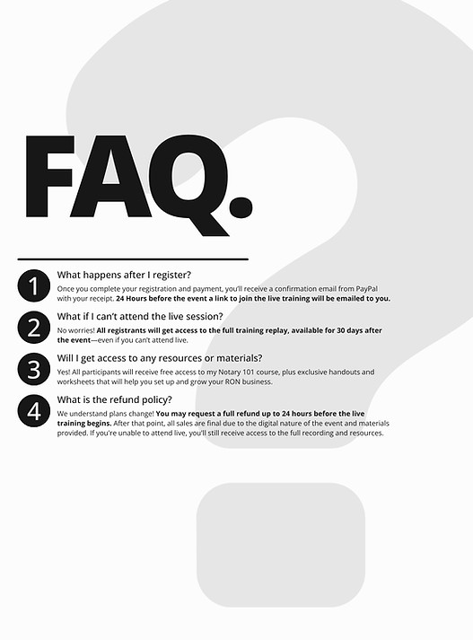 Black and White Corporate Geometric FAQ