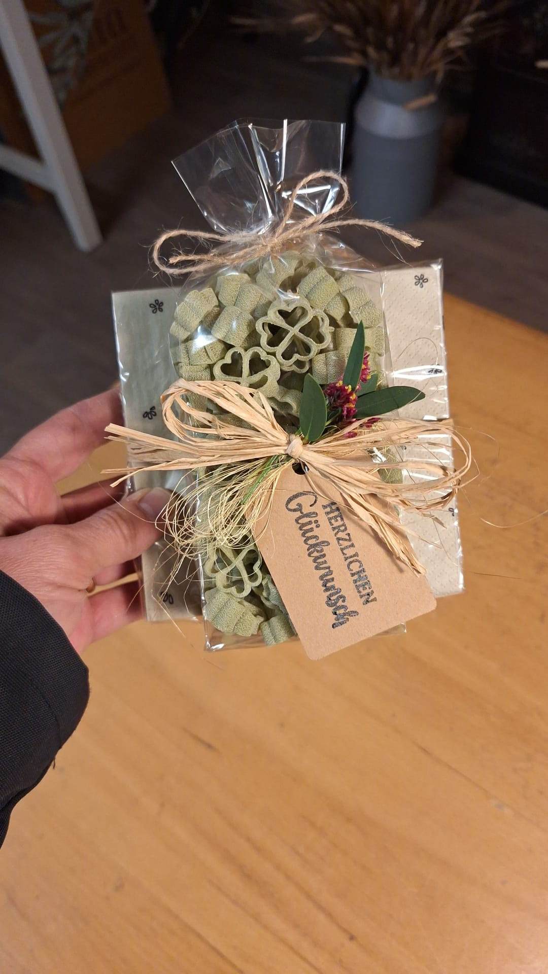 Serviettli mit Pasta 