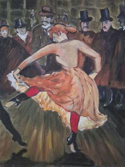 Mastercopy. Toulouse Lautrec. Oil on canvas board