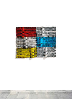 Serie Schwindel v003 impresion on paper collage 150x120x15cm 2020