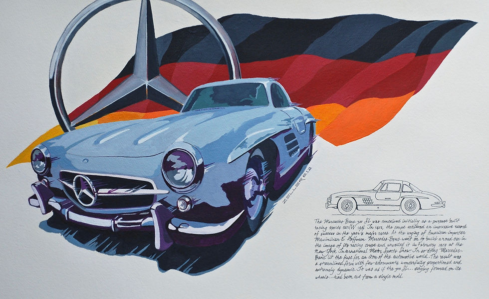 Thumbnail: 1955 Mercedes Gullwing Acrylic Illustration