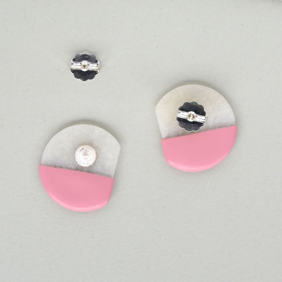 Miniaturbild: Marmor Ohrringe Rosa Rückansicht