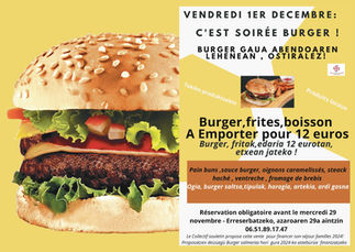 Soirée burger : 1er décembre