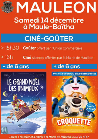 Samedi 14 décembre à Maule Baïtha : Ciné-goûter