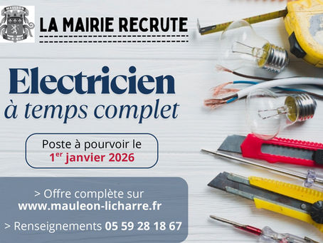 La Mairie recrute un électricien