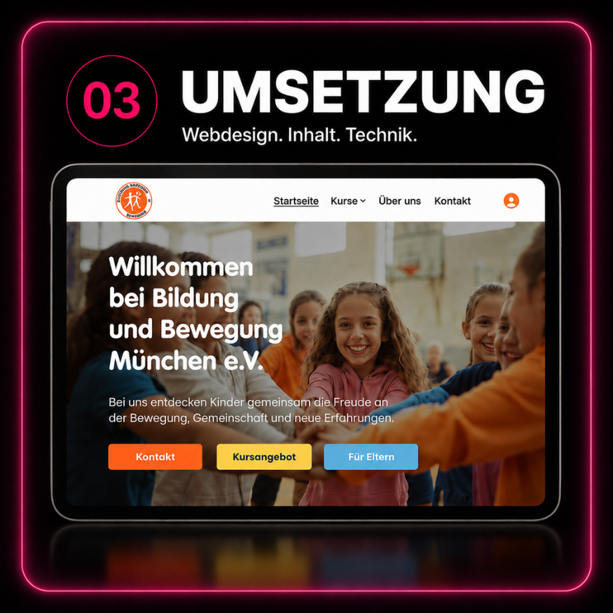 Webdesign Ablauf Nr 03 Umsetzung
