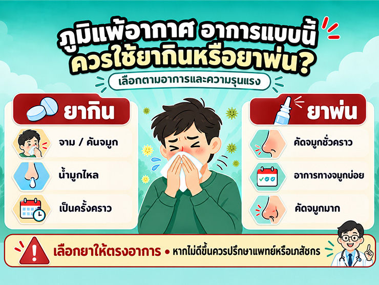 ภูมิแพ้อากาศ อาการแบบนี้ควรใช้ยากินหรือยาพ่น?