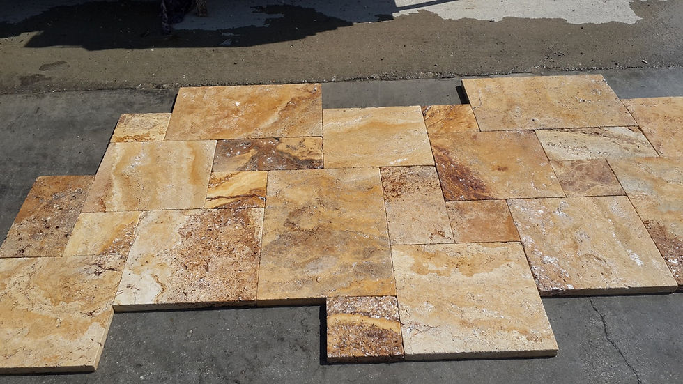 Thumbnail: Yellow Travertine Vein & Cross Cut Slabs