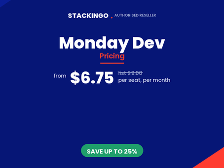 Monday Dev Pricing - $6.75 per seat per month from Stackingo