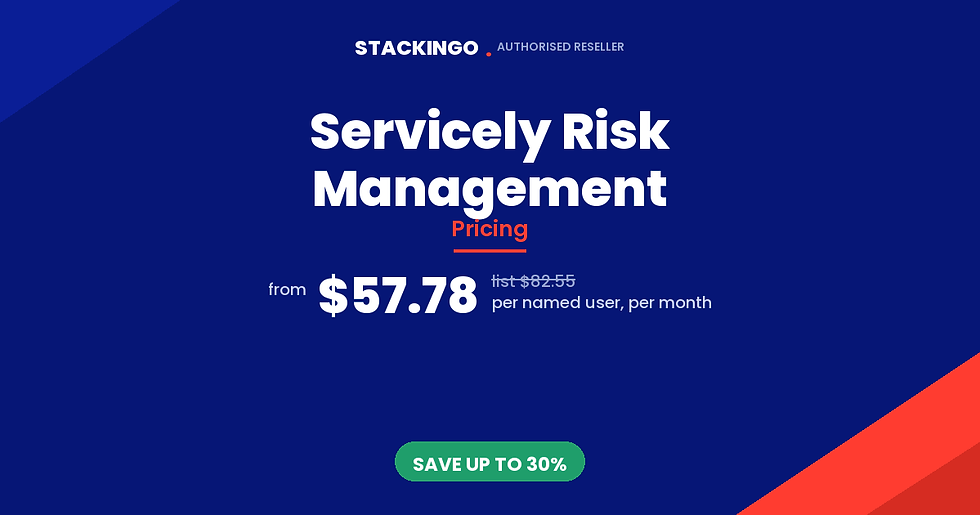 Servicely Risk Management Pricing - $57.78 per named user per month from Stackingo
