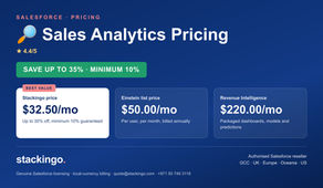 Salesforce Sales Analytics Pricing - $32.50 per user per month from Stackingo