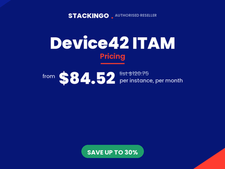 Device42 ITAM Pricing - $84.52 per instance per month from Stackingo