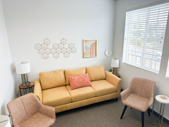Eye-level view of a cozy living room, conveying a sense of home and togetherness