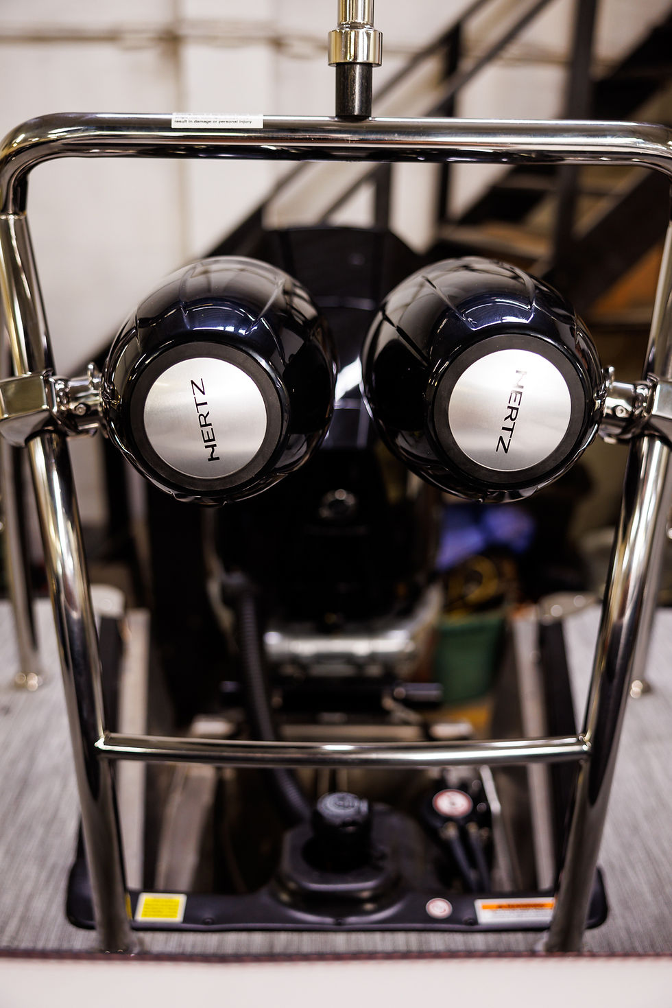 Close up of HERTZ speakers mounted on a motorcycle at Columbus Car Audio & Accessories in Columbus, OH and Reynoldsburg, OH.