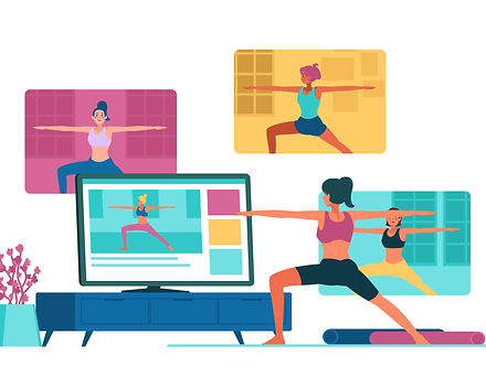 Digital drawing of online yoga lesson