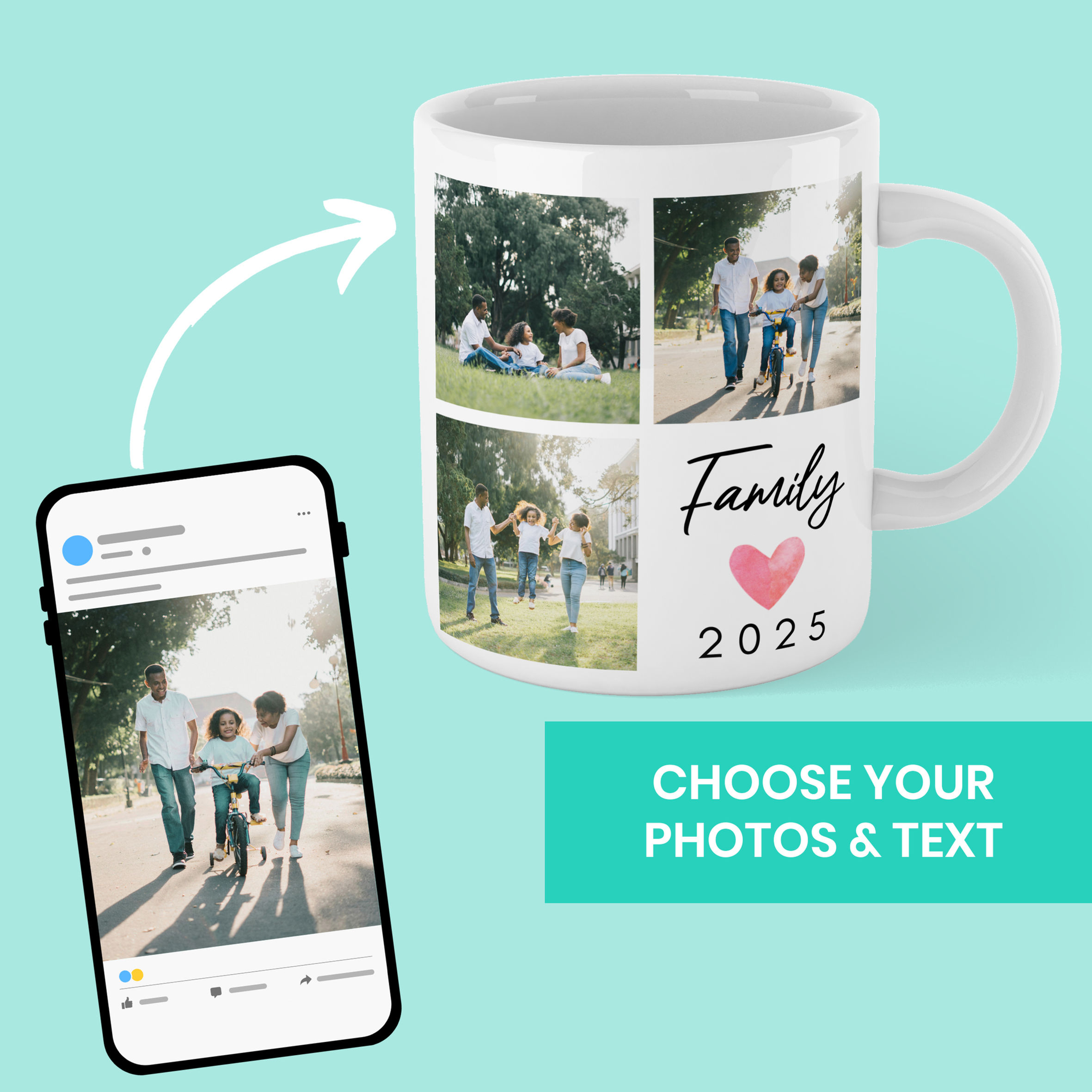 Personalised Family Mug ( Pre-Made Family Photo Design)