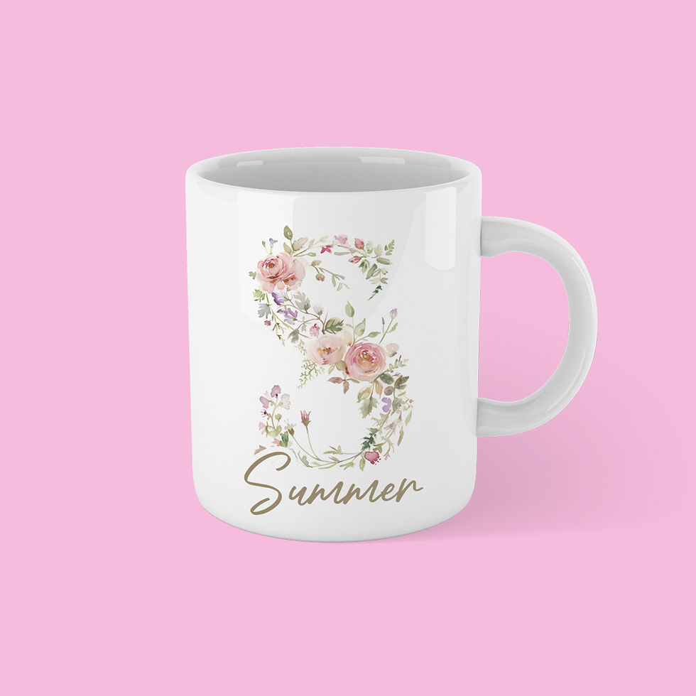 Thumbnail: Personalised Name Mug ( Pre-Made Floral Design)