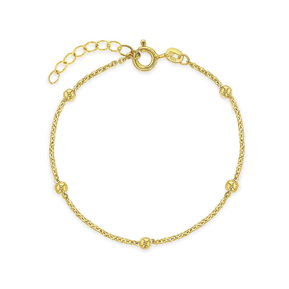14k Gold Tiny Polished Bracelet