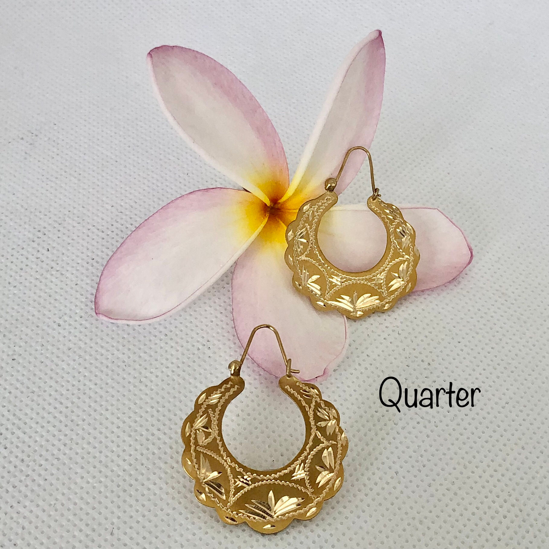 Scalloped Quarter Size Hoops