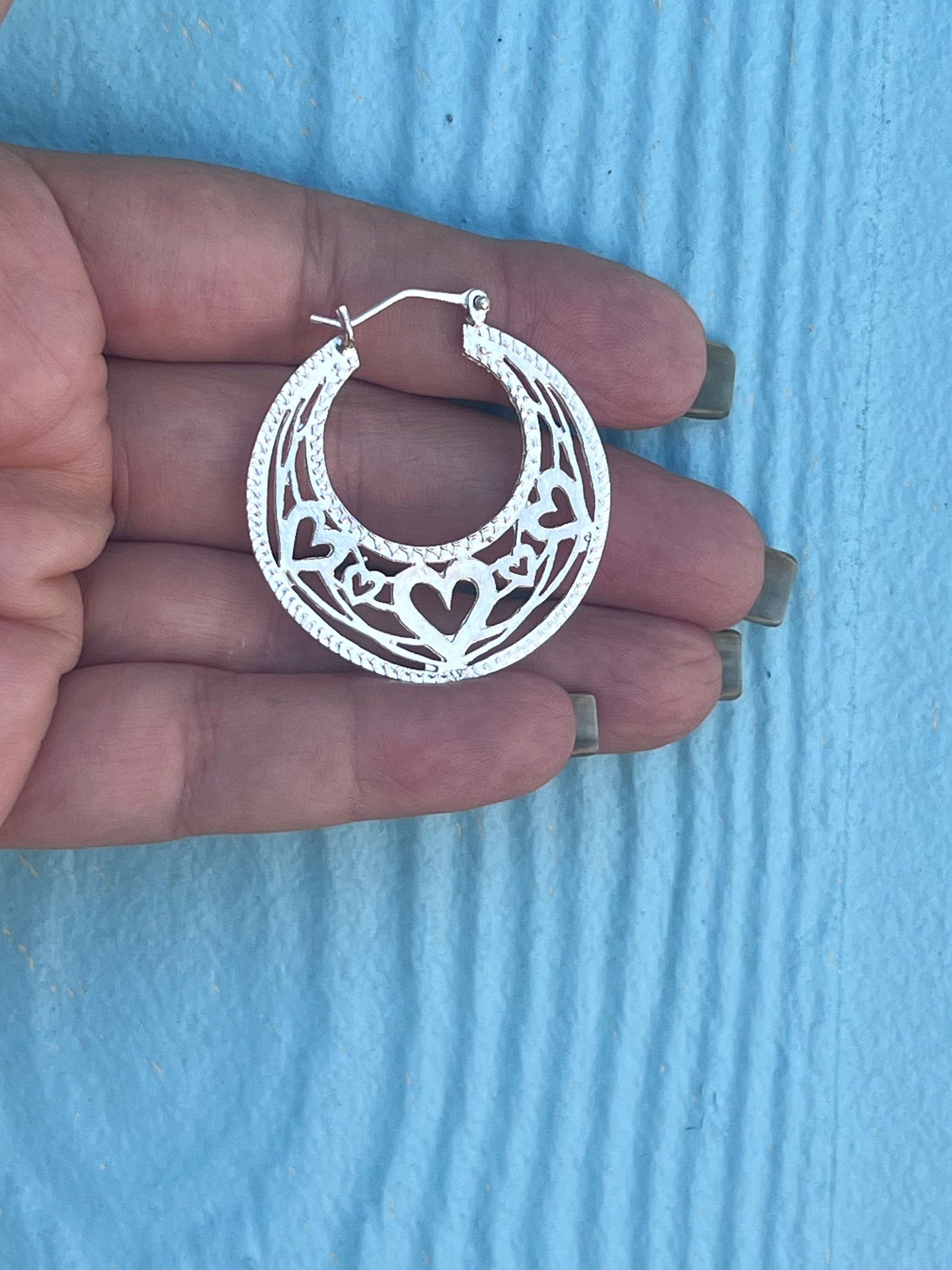 Sterling silver Cuban Hoops