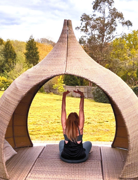 Image of Francesca performing Pilates on retreat