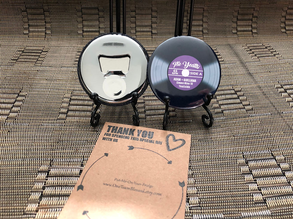 Thumbnail: Vinyl Record Wedding Favor | Save the Date | Magnetic Bottle Opener