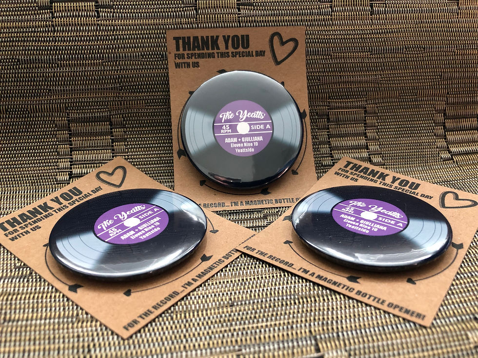 Thumbnail: Vinyl Record Wedding Favor | Save the Date | Magnetic Bottle Opener