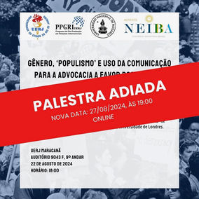 27/08/2024 - Palestra “Gênero, ‘populismo’ e uso da comunicação para a advocacia a favor dos direitos reprodutivos" NOVA DATA