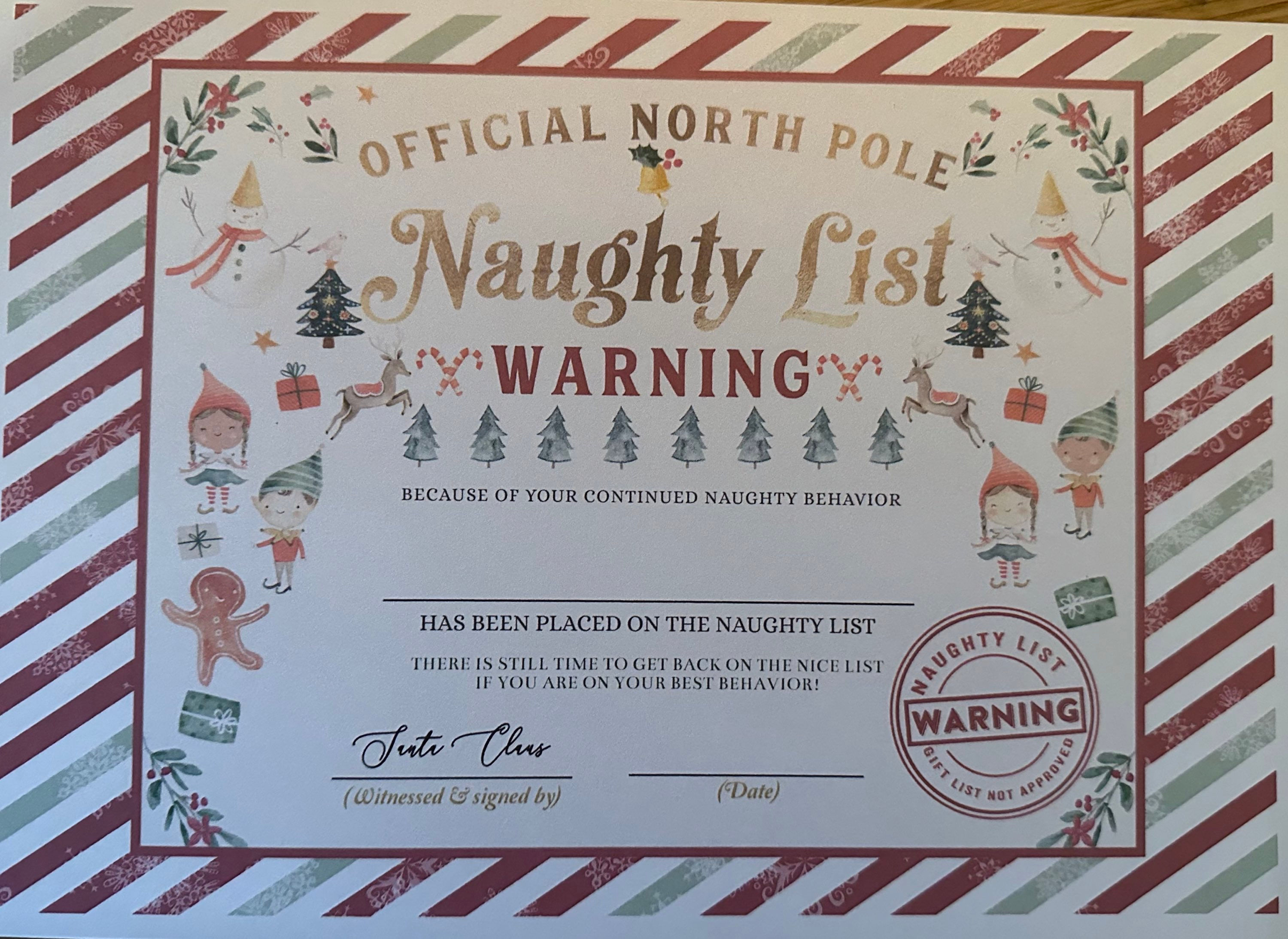Naughty list 