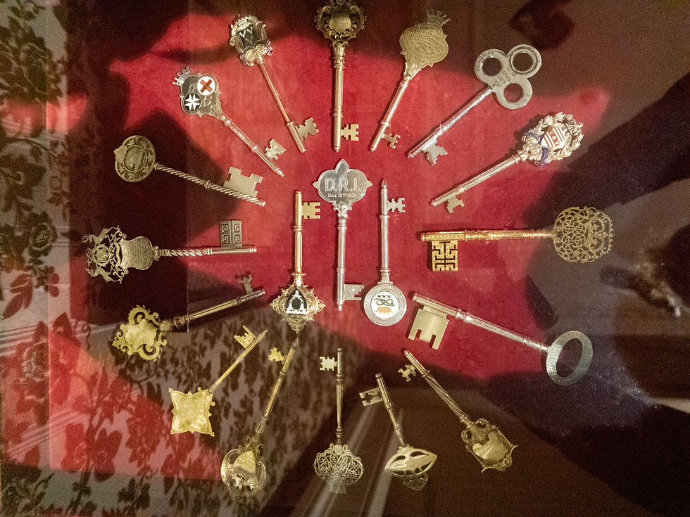 Antique collection of keys on display at Chatsworth House. Was this the aristocrats' way of hiding from troublesome guests over Christmas?
