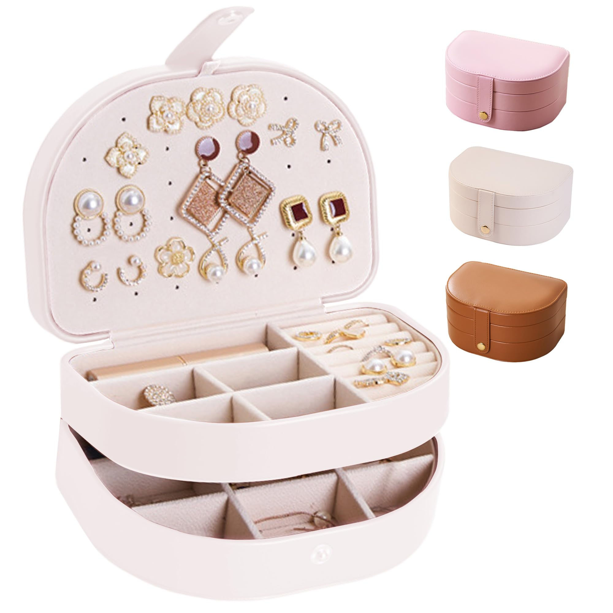 Meifannao Travel Jewelry Case Small Jewelry Box Jewelry Organizer Storage Case 3