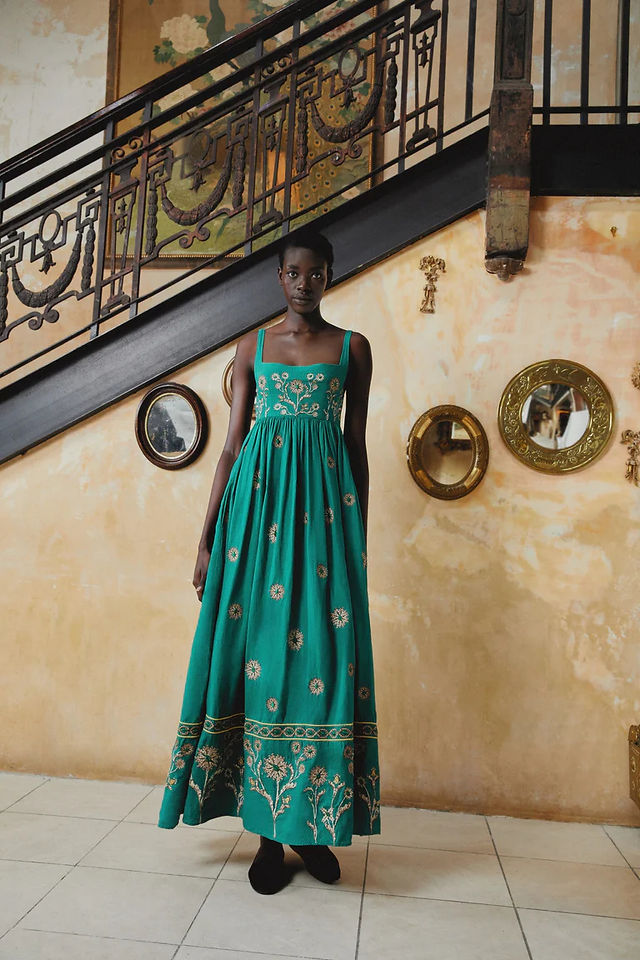 Barbara Esmeralada Midi Dress
