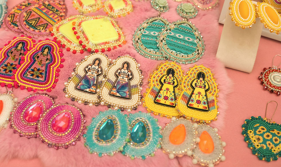 Beaded earrings and jewellery made by Indigenous artisans
