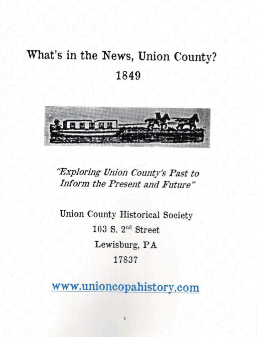 What's in the News, Union County? 1849