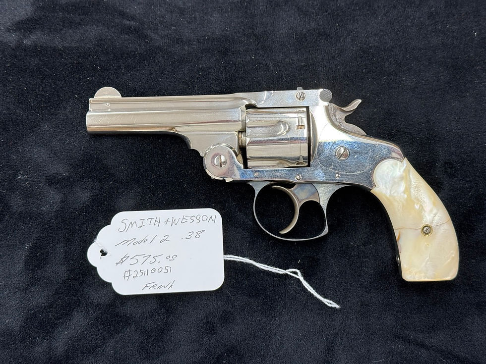Smith & Wesson Model 2 in .38 with a pearl white grip