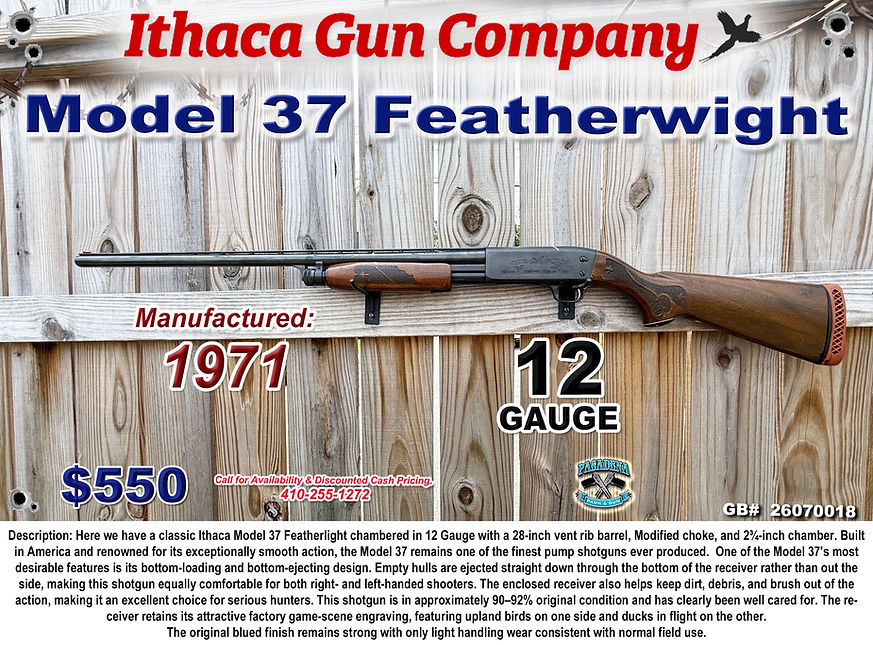 Ithaca Model 37 Featherlight – 12 Gauge