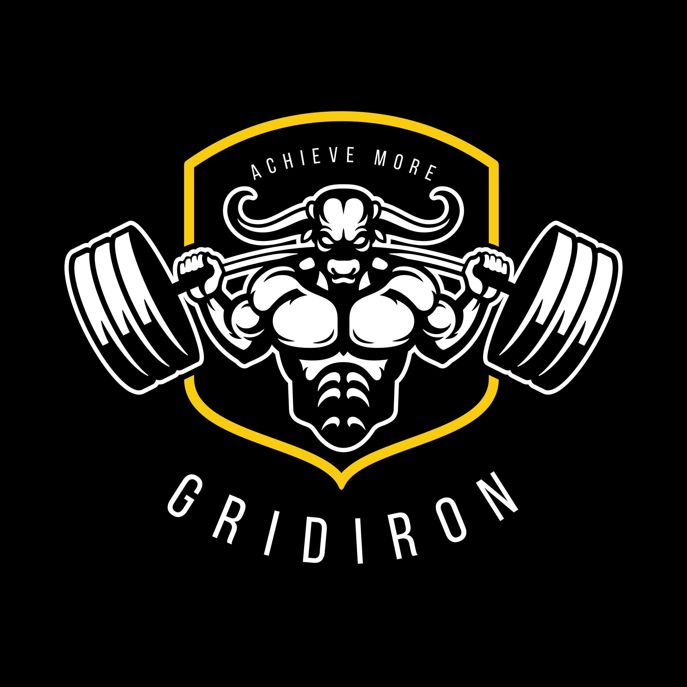 Gridiron Strong Bull Logo Black