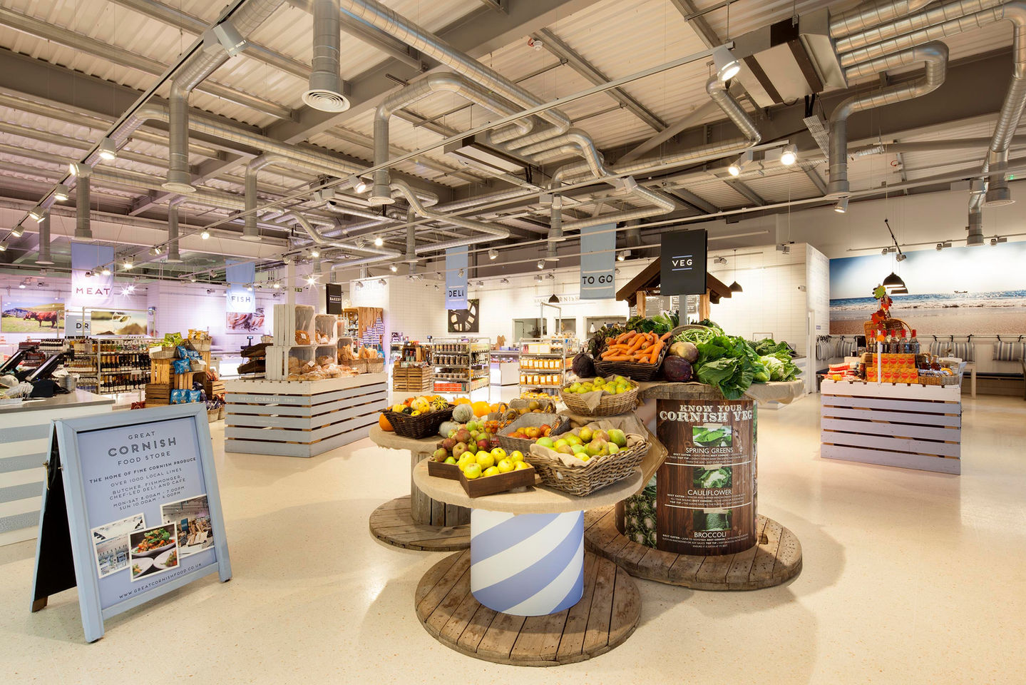 Fresh produce on display at The Great Cornish Food Store