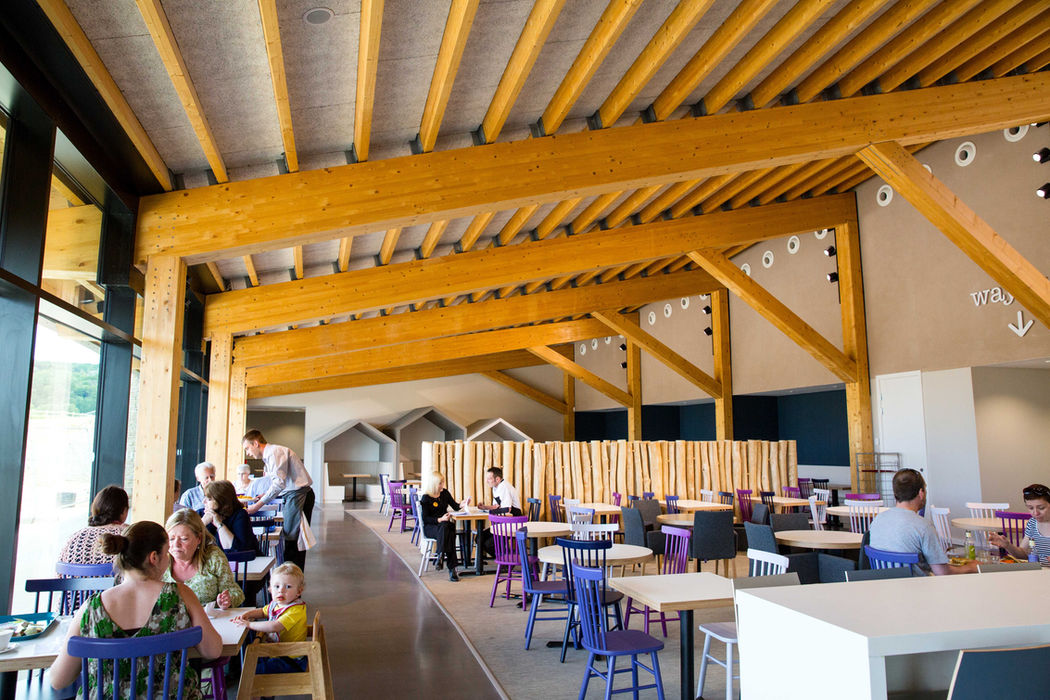 Customers sat in Gloucester Services cafe area