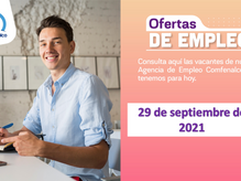 Ofertas de empleo - 29 de septiembre de 2021