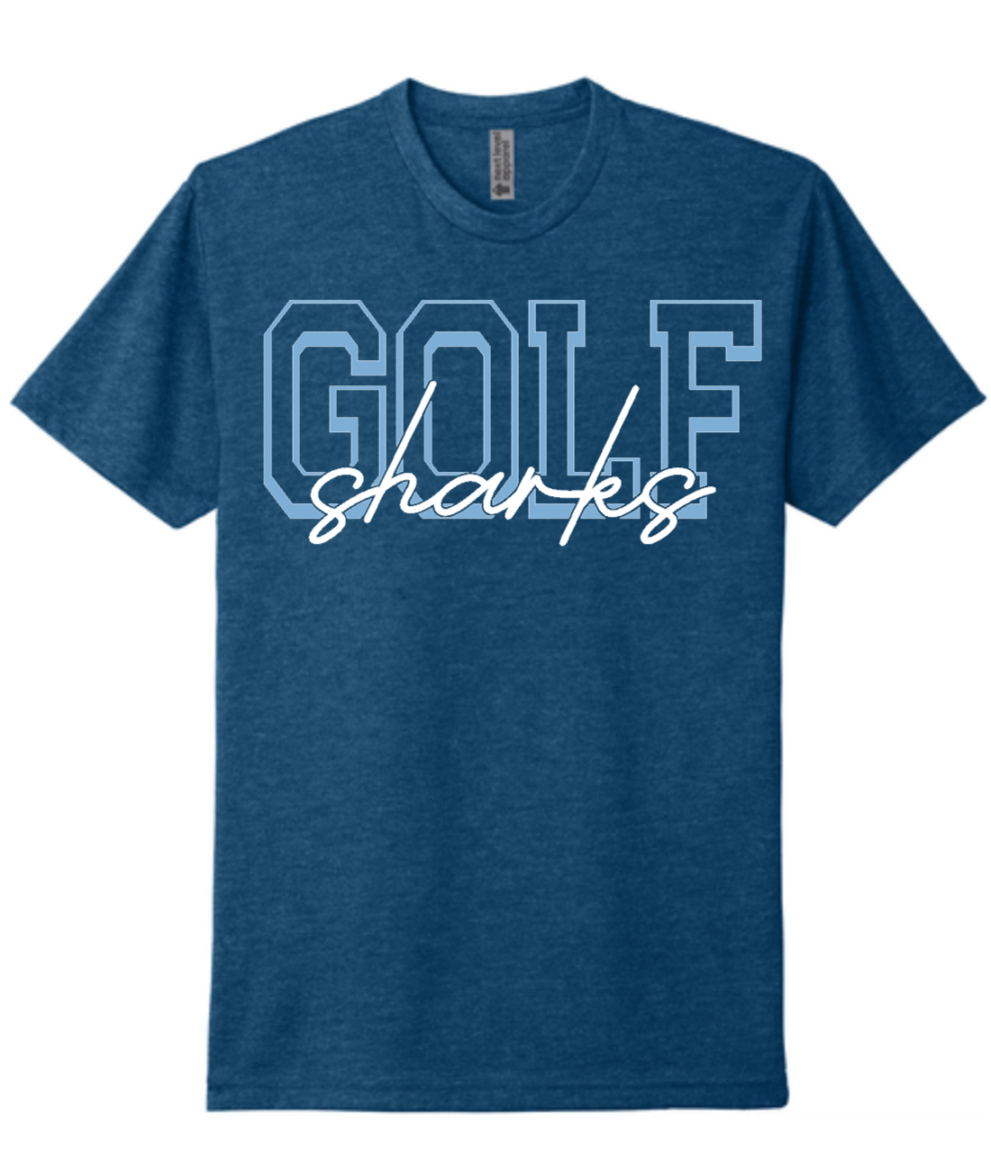 Blue short sleeve with outline Golf