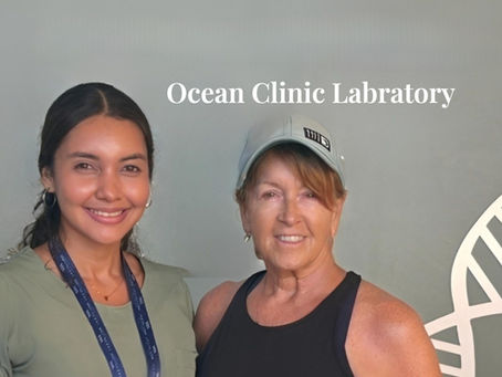 Photo of Betty Jean with Valerie, a staff member of Ocean Clinic Labratory