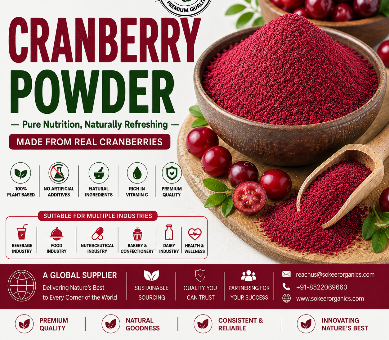 Cranberry Juice Powder Suppliers in Canada - Sokeer Organics