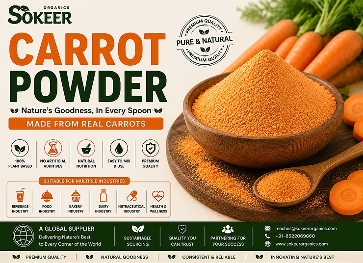 Carrot Powder Manufacturers in Canada - Sokeer Organics