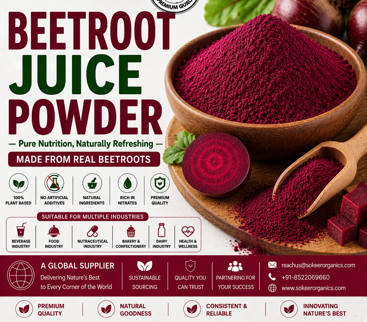 Beetroot Juice Powder Suppliers in Canada - Sokeer Organics