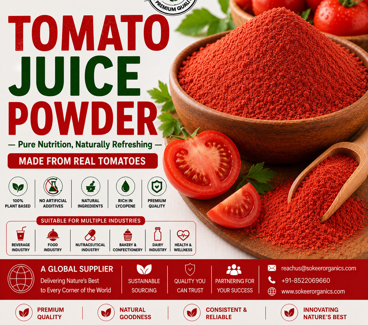 Tomato Juice Powder Suppliers in Canada - Sokeer Organics