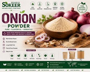 Onion Powder Wholesale Manufacturers in India | Sokeer Organics