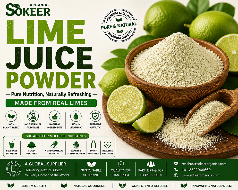 Lime Juice Powder Supplier in Canada - Sokeer Organics